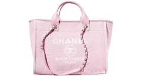 Chanel Deauville Shopping Bag Small 22S Mixed Fibers Pink