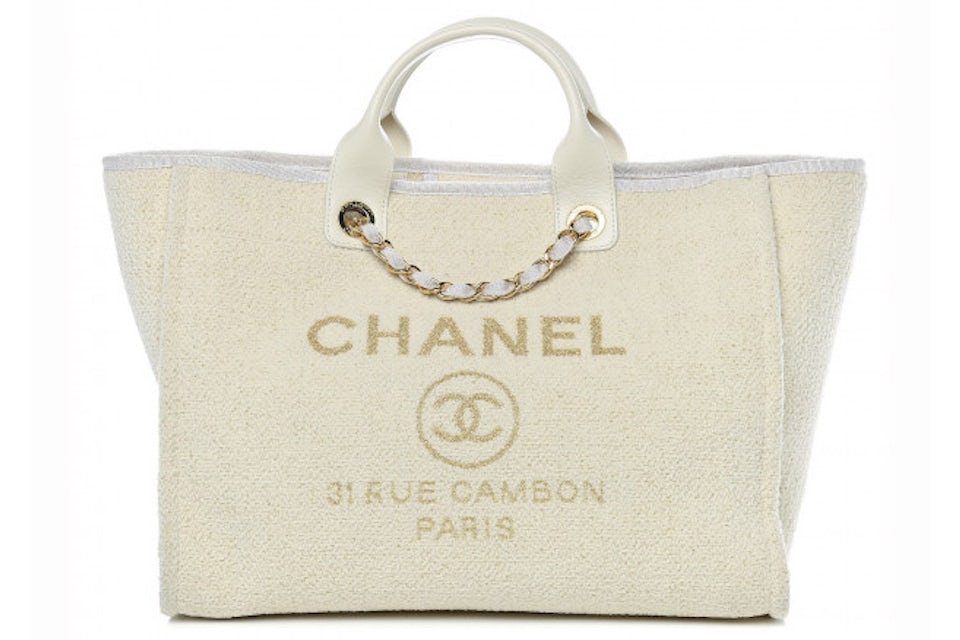 Chanel lurex boucle medium deauville tote Clearance
