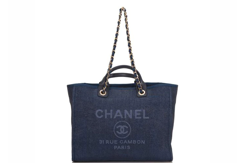 Top 50+ imagen chanel deauville tote navy blue