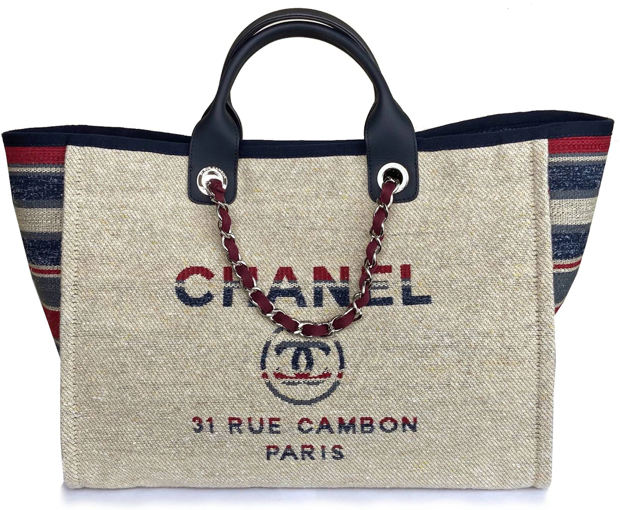 Chanel Beige Raffia Large Deauville Tote Chanel