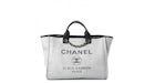 Chanel Deauville Tote Woven Large Grey/Black