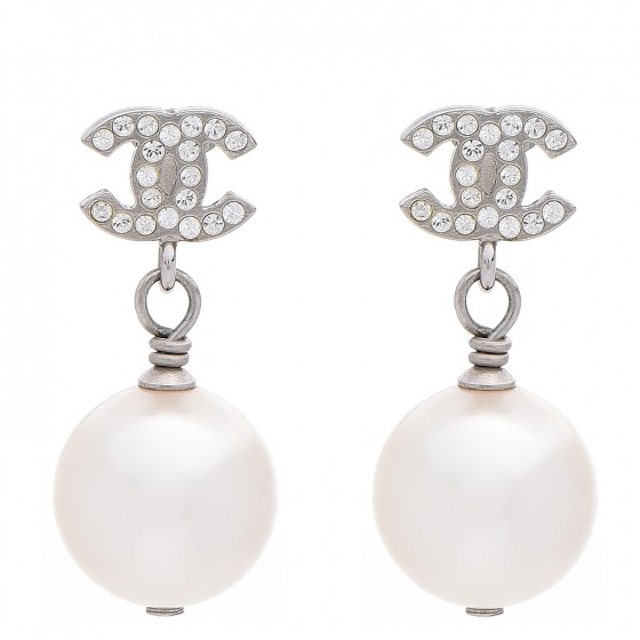chanel drop crystal earrings
