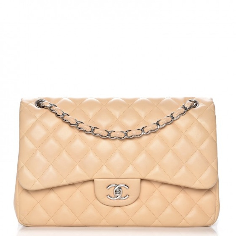 chanel classic flap jumbo beige