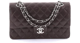 Chanel Double Flap Diamond Quilted Medium Dark Brown