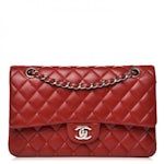 Chanel Classic Flap Wallet Quilted Lambskin Silver-tone Black in