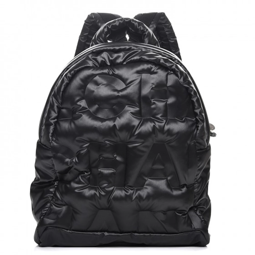 CHANEL Nylon Embossed Doudoune Backpack Black 248936