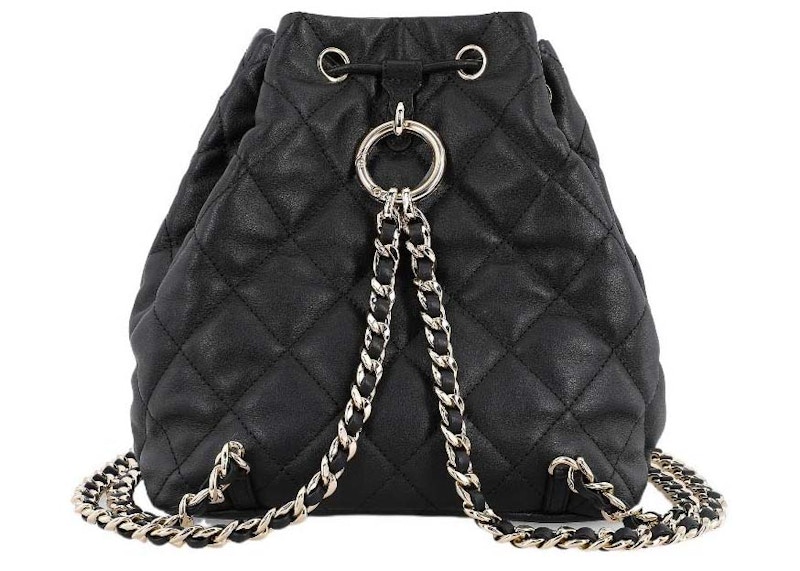 Chanel Drawstring Two Pocket Backpack Black (AS4342) in Calfskin with ...
