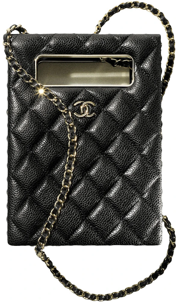 Chanel Full Chain Flap Shoulder Bag Black Clutch Quilted Lambskin
