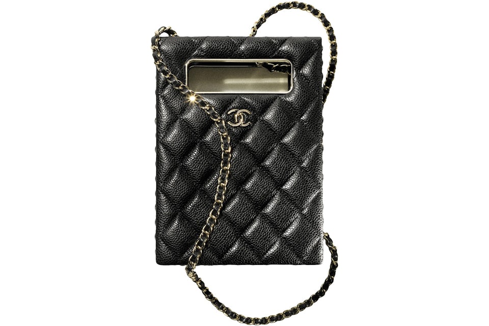 Chanel Evening Bag Black in Grained Lambskin Leather with Gold