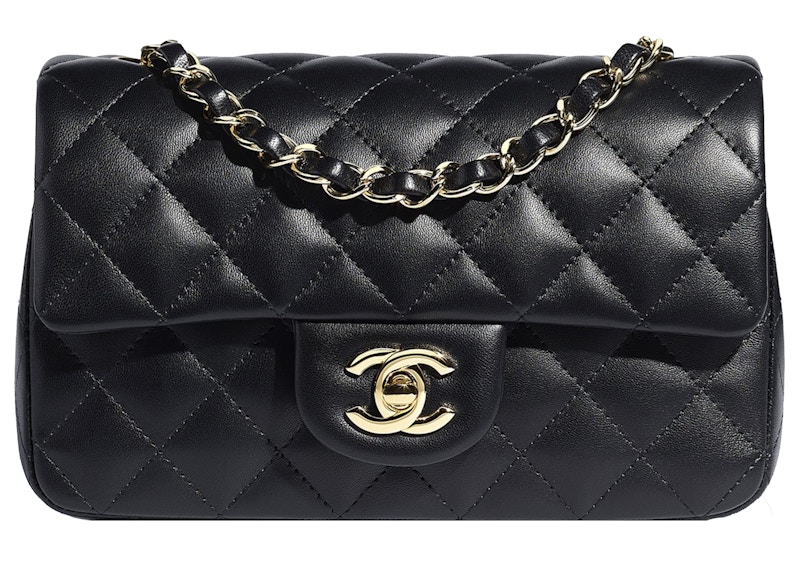 Chanel Flap Bag Mini Black in Lambskin Leather with Goldtone  US