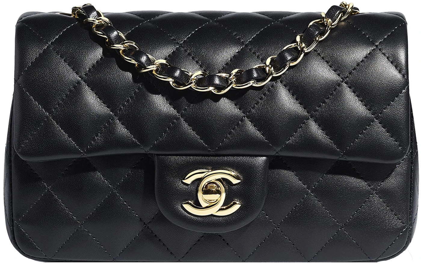 Teenageår lejr Anoi Chanel Flap Bag Mini Black in Lambskin Leather with Gold-tone - US