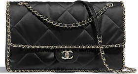 Chanel Flap Bag Satin Quilted Black