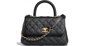 Chanel Small Melody black grained calfskin gold hardware