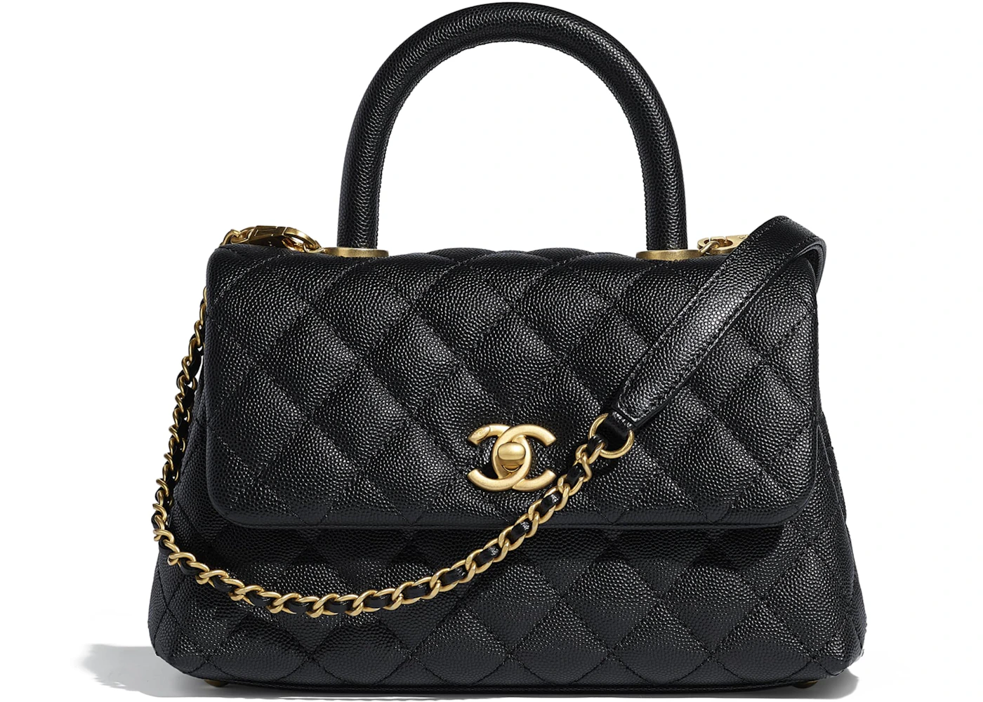 chanel flap bag with top handle small