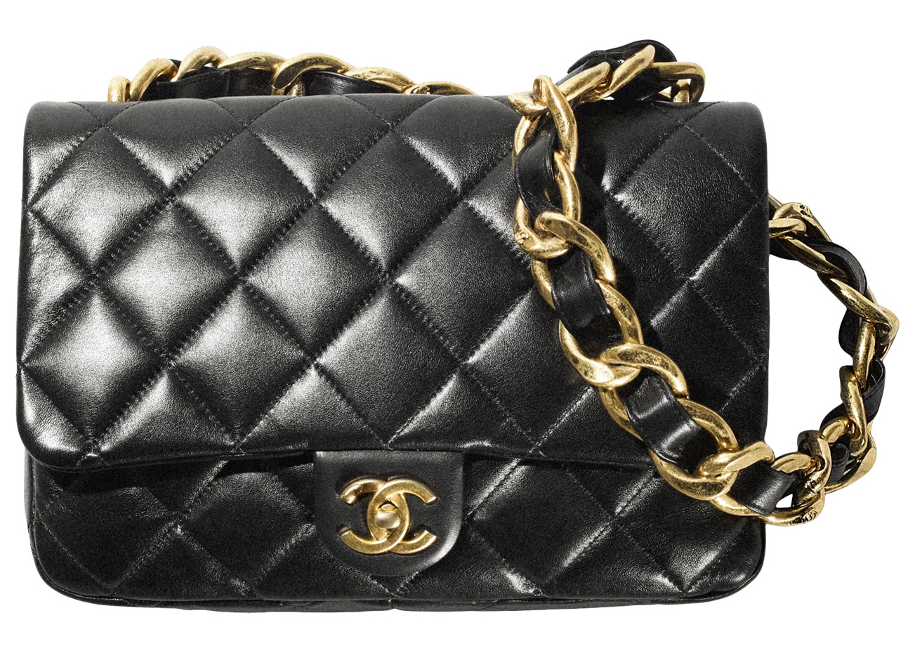 CHANEL Timeless Double flap double chain Black leather Lambskin  LuLuLeBag