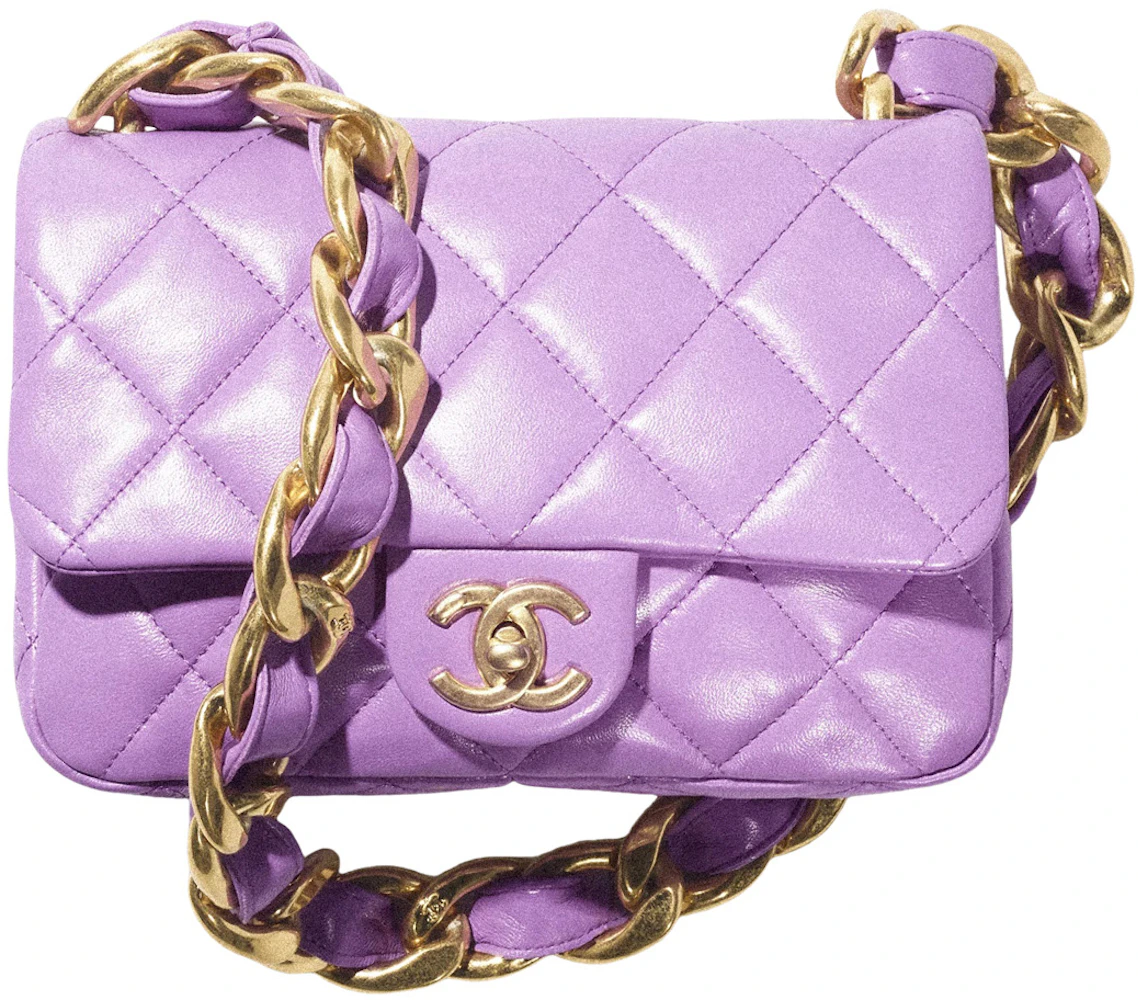 Chanel 23P Small Half Moon Hobo Bag In Lilac Pink With Gold