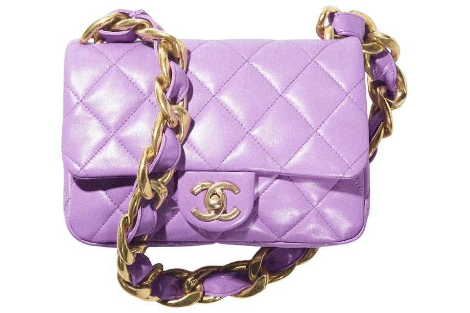 chanel purple classic flap bag