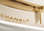 Chanel Flap Bag with Chunky Chain Strap Small 22S Lambskin White