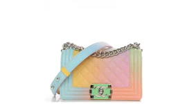 Chanel Cuba Rainbow Flap Boy Quilted Diamond Small Pink/Yellow/Blue/Green