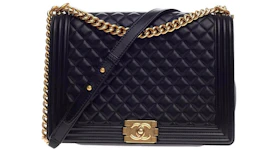 Chanel Boy Flap Quilted Large Black