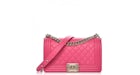 Chanel Boy Flap Quilted Diamond Medium Pink
