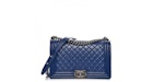 Chanel Boy Flap Diamond Quilted New Medium Dark Blue