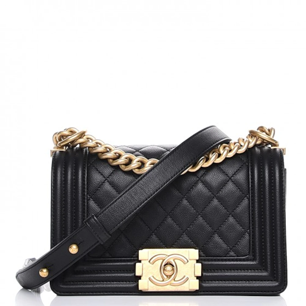 Chanel Boy Flap Wallet Quilted Caviar Compact Black 214954109