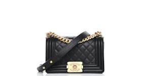 Chanel Boy Quilted Caviar Ruthenium-tone Small Black in Caviar with  Ruthenium-tone - US