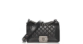 Chanel Boy Flap Quilted Calfskin Ruthenium Small Black