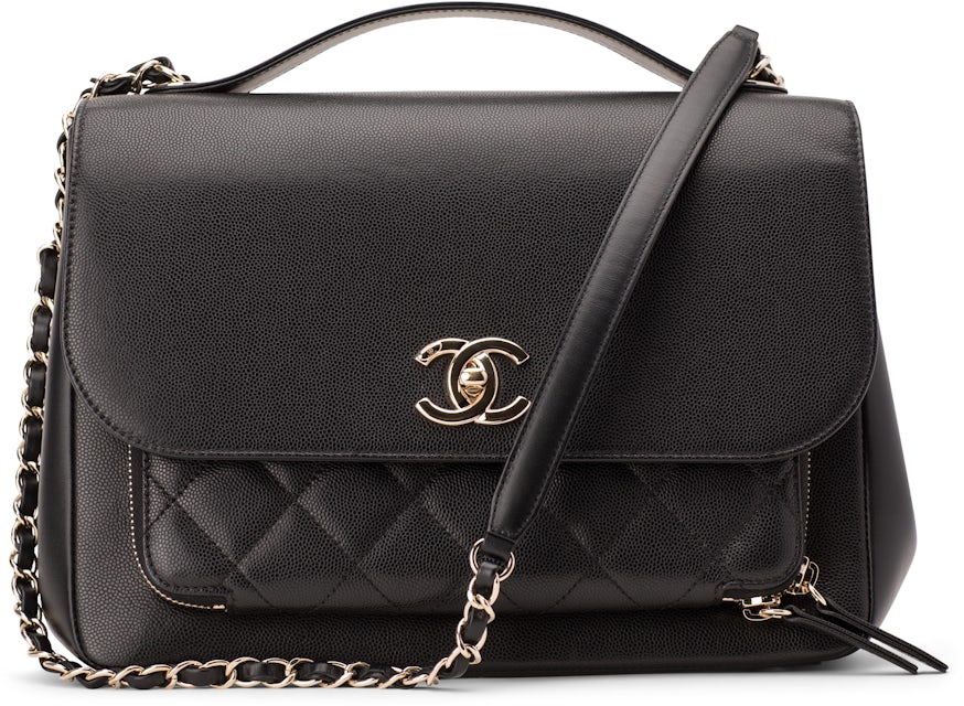 Chanel Business Affinity Quilted Caviar Gold-tone Large Black - US