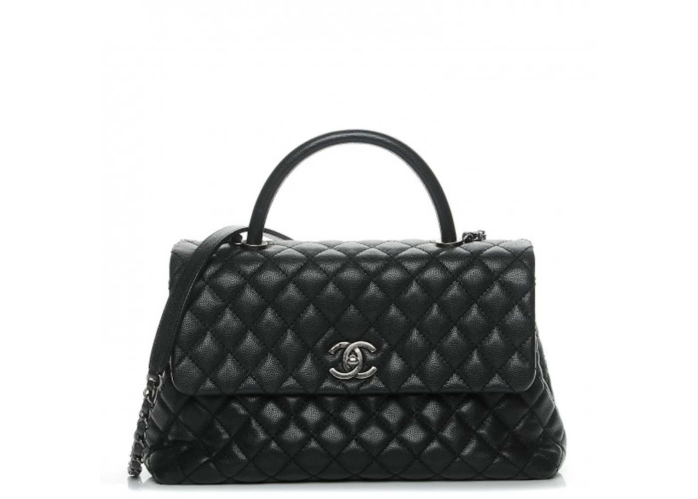 Chanel Coco Handle Flap Diamond Quilted Medium Black In Caviar With Ruthenium Chanel Coco Handle Flap Diamond Quilted Medium Black In Caviar With Ruthenium