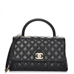 Small flap bag with top handle, Tweed, lambskin & gold metal, black & white  — Fashion | CHANEL