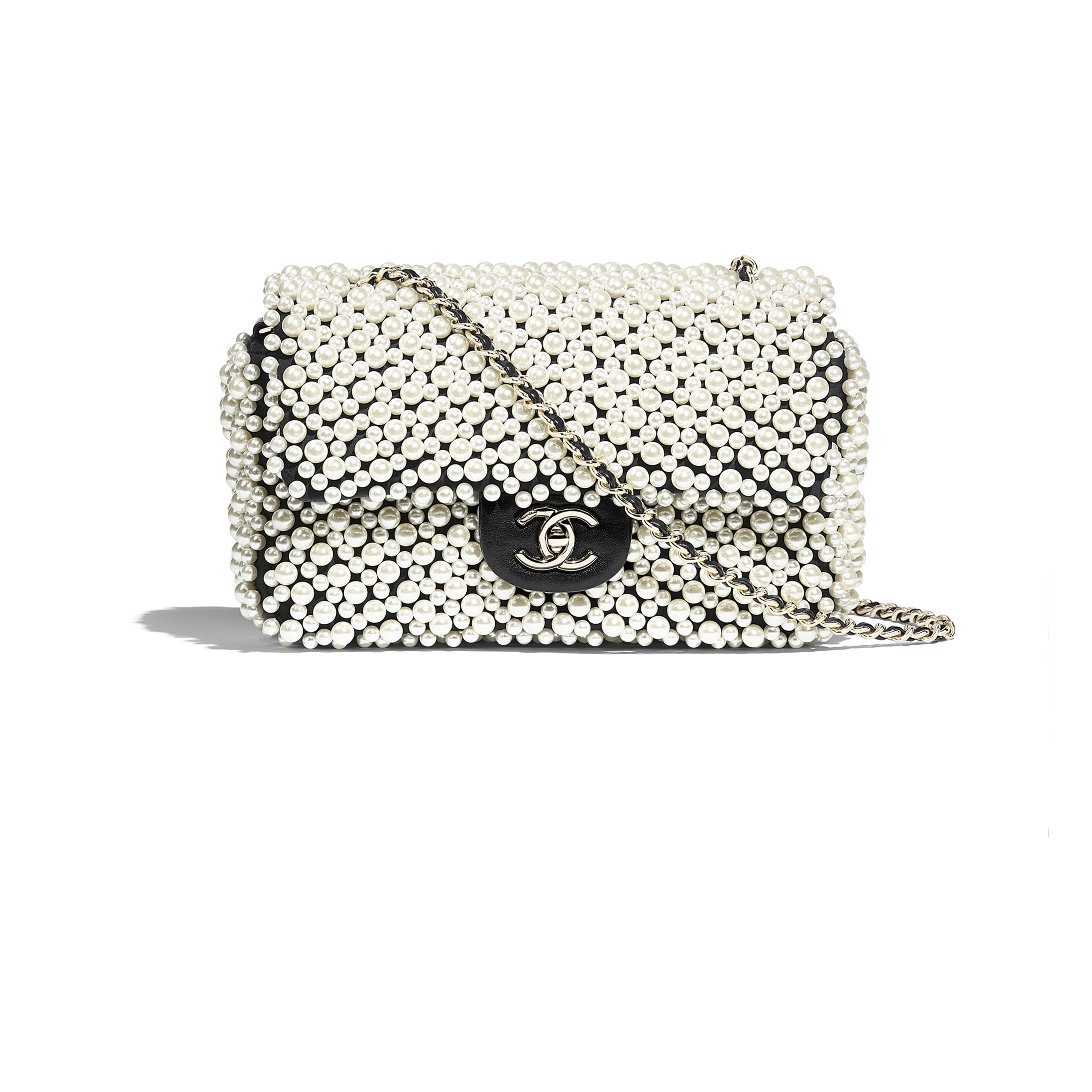 CHANEL  BLACK CHIC PEARLS SMALL FLAP BAG IN GOATSKIN LEATHER WITH MATTE  GOLD HARDWARE  Handbags  Accessories  2020  Sothebys