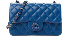 Chanel Mini Rectangular Flap 21P Blue Lambskin