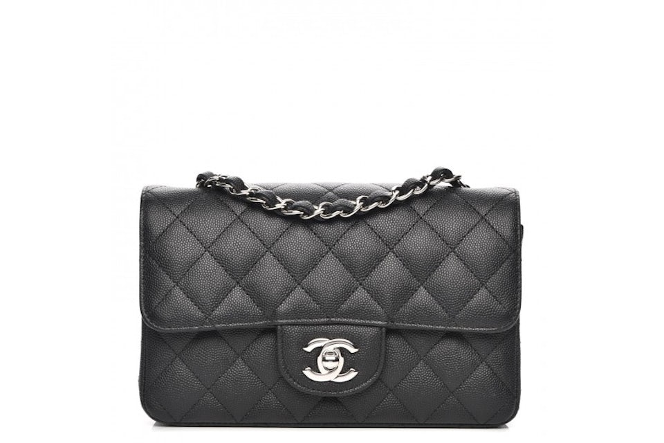 Chanel So Black Chevron Quilted Lambskin Mini Rectangular Classic Flap