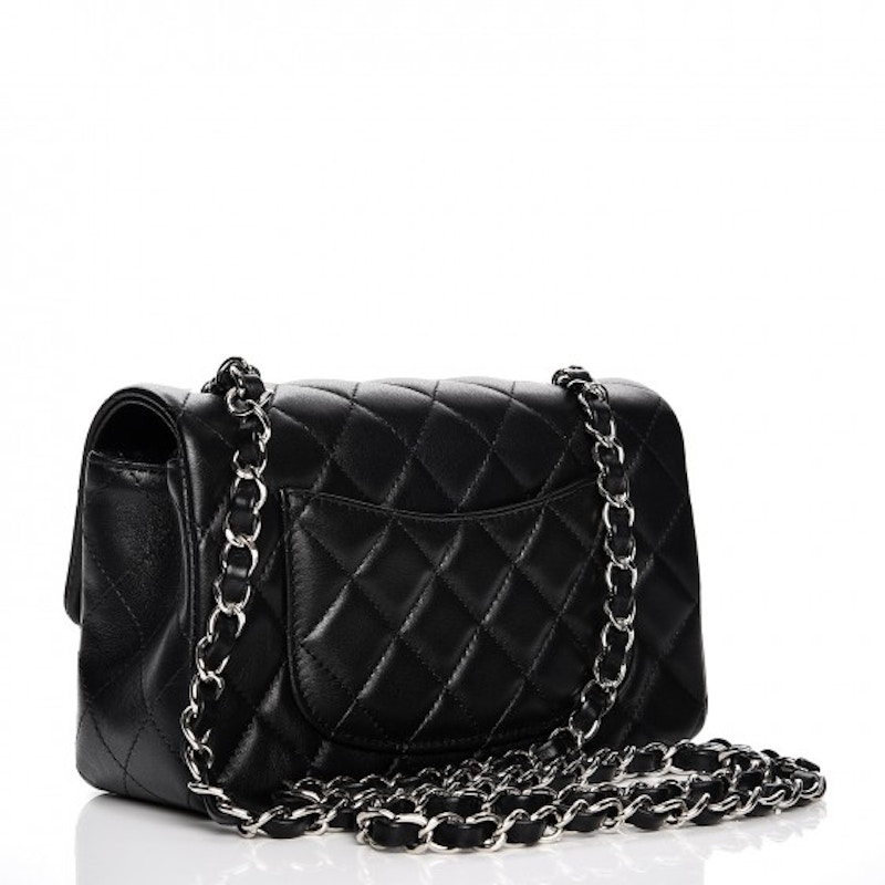 Chanel lambskin quilted hot sale mini rectangular flap black