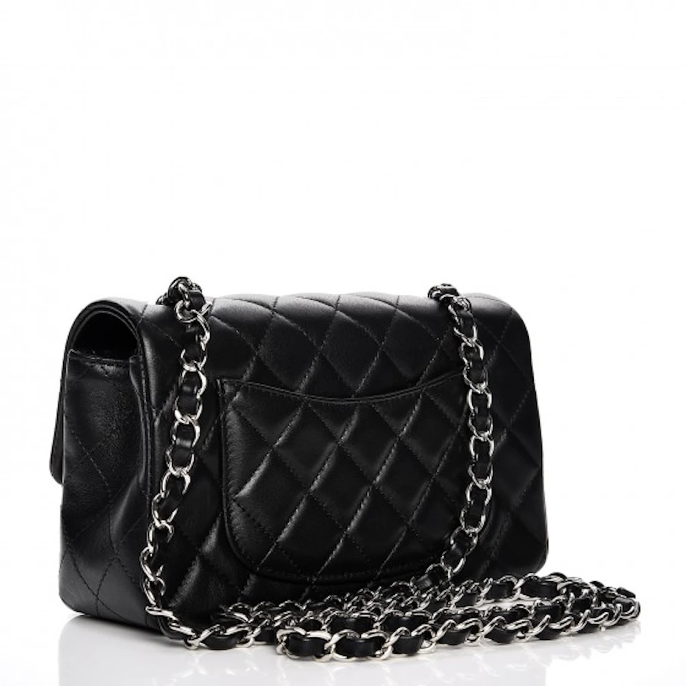 Chanel Rectangular Flap Quilted Diamond Mini Black in Lambskin with ...