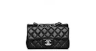Chanel Rectangular Flap Quilted So Black Diamond Mini Black in Crumpled ...