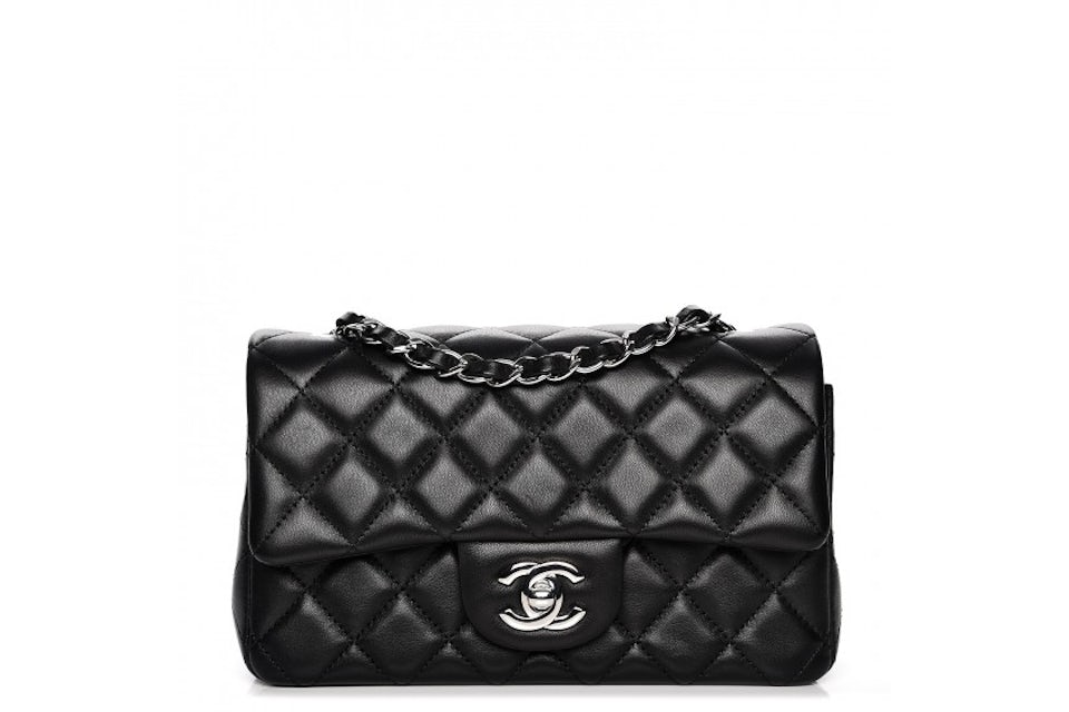 Chanel Rectangular Flap Quilted Diamond Mini Black