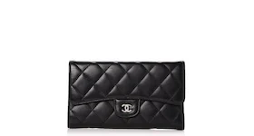 Chanel Flap Wallet Quilted Diamond Large Black