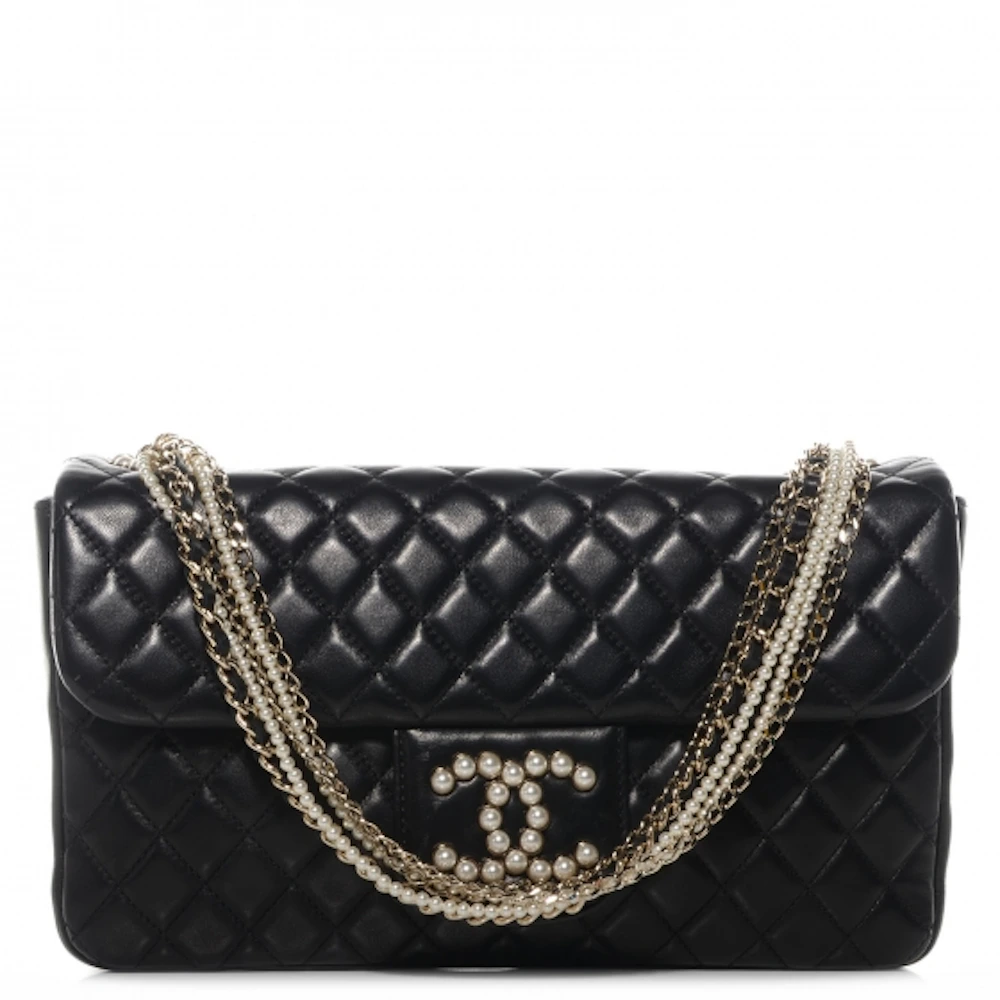 Chanel Flap Westminister Pearl Quilted Medium Black - US