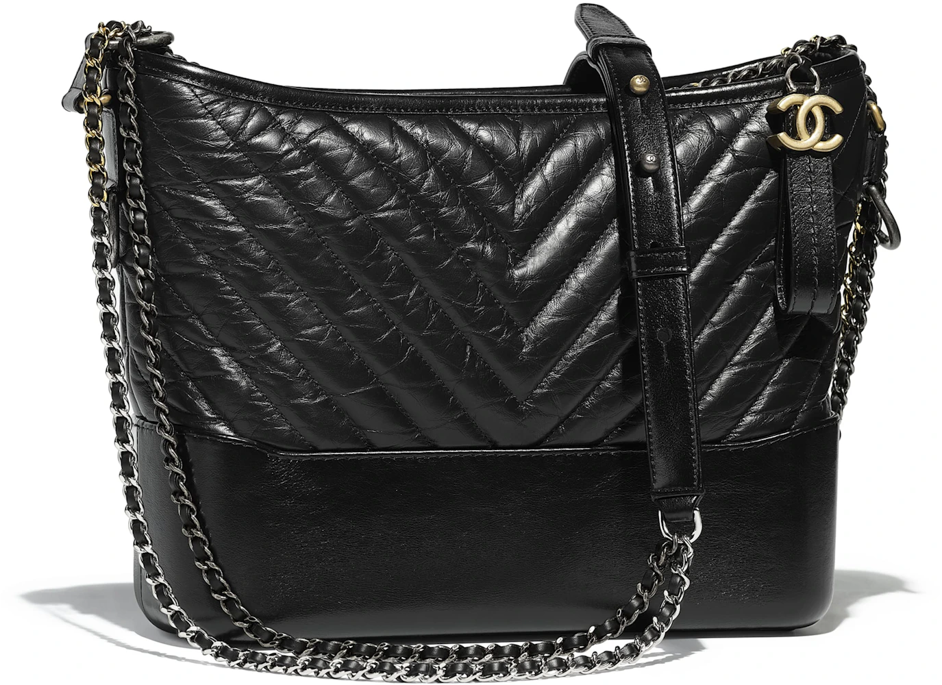 Chanel Gabrielle Hobo Quilted Aged Calfskin Small Black