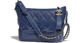 Chanel Gabrielle Hobo Bag Crocodile Emobssed Calfskin Small Gold in Calfskin  with Silver/Gold-tone - US