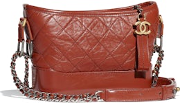Chanel Small Gabrielle Hobo, Distressed Calfskin, Black - Laulay
