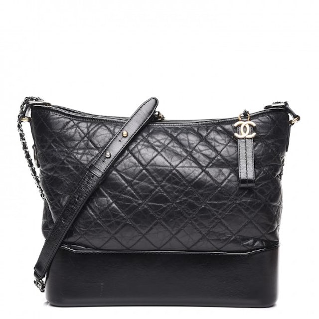 Chanel Gabrielle Hobo Bag Quilted Aged Calfskin Gold-tone