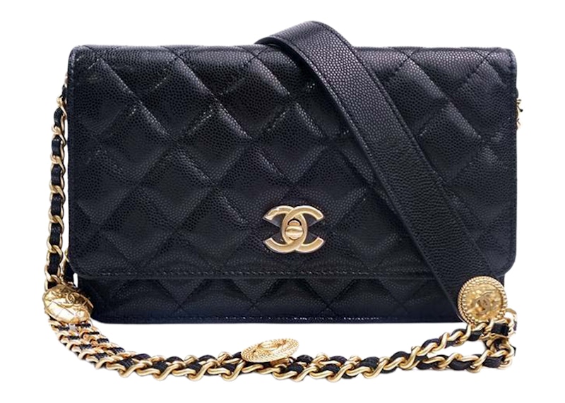 Chanel Gold Coin Chain Black Wallet On Chain Black (AP3113-B09805-94305)