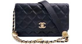 Chanel Gold Coin Chain Black Wallet On Chain Black (AP2840-B08447-94305)