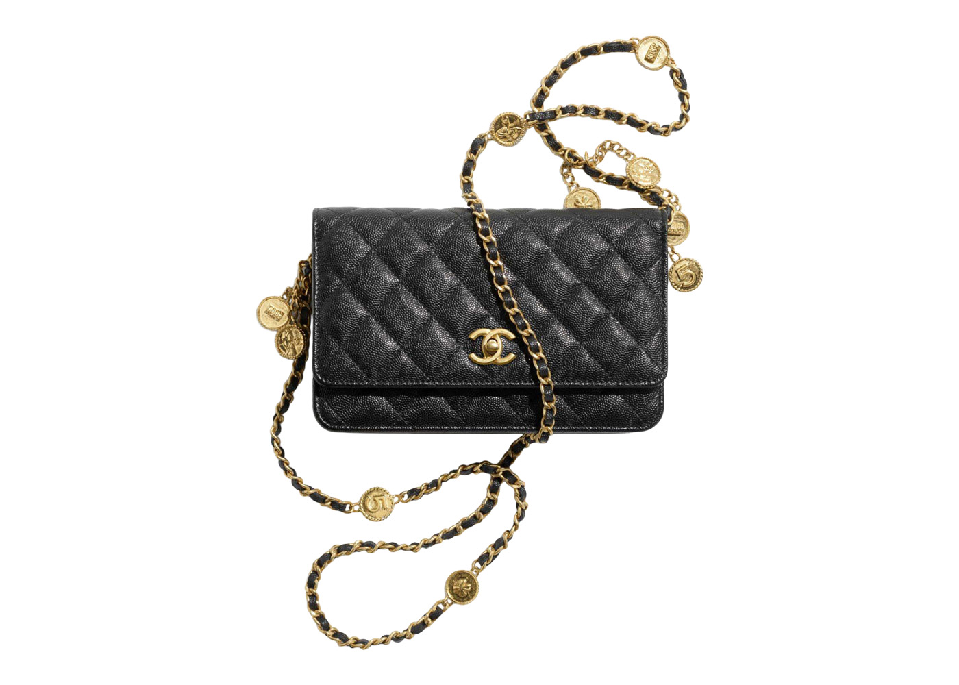 Chanel Gold Coin Chain Black Wallet On Chain Black (AP3113-B09805-94305)