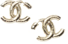 Chanel Gold Metal Earrings Gold