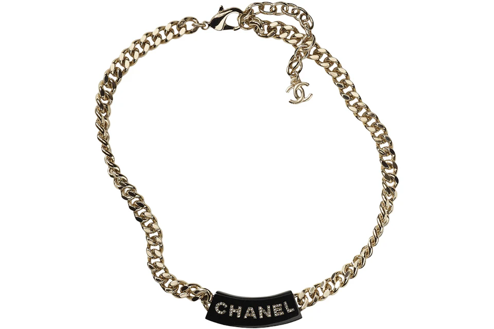Chanel Gold Necklace AB9374 Gold/Black